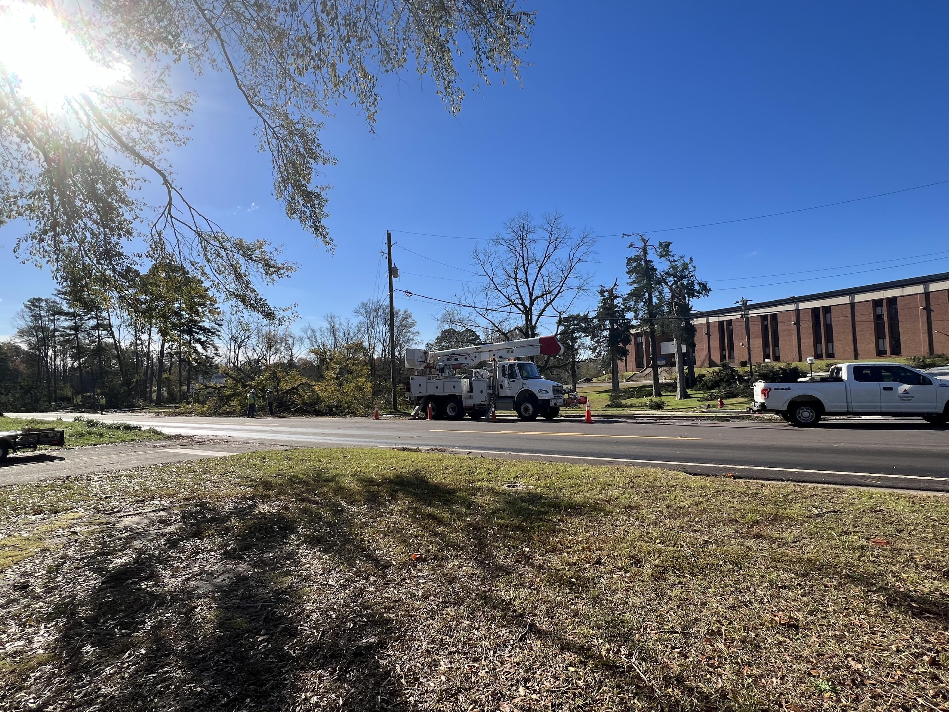 Tornado destroys Sagewood Apartment, Ezekiel Church; downs power lines